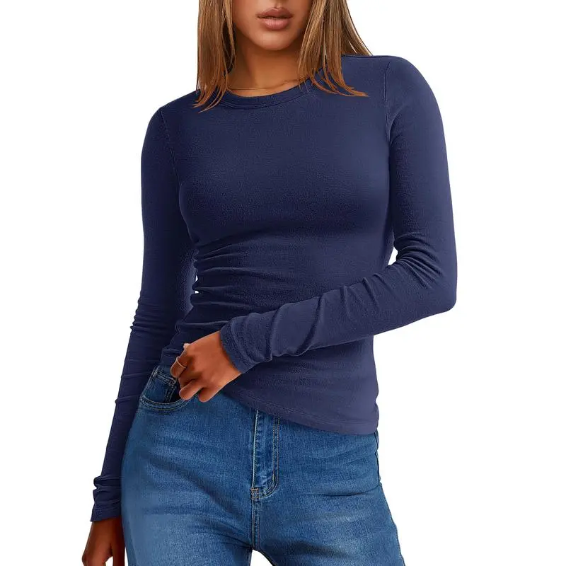 Women’s Slim Fit Thermal Long Sleeve Tee – Fall/Winter Warm Basic Top