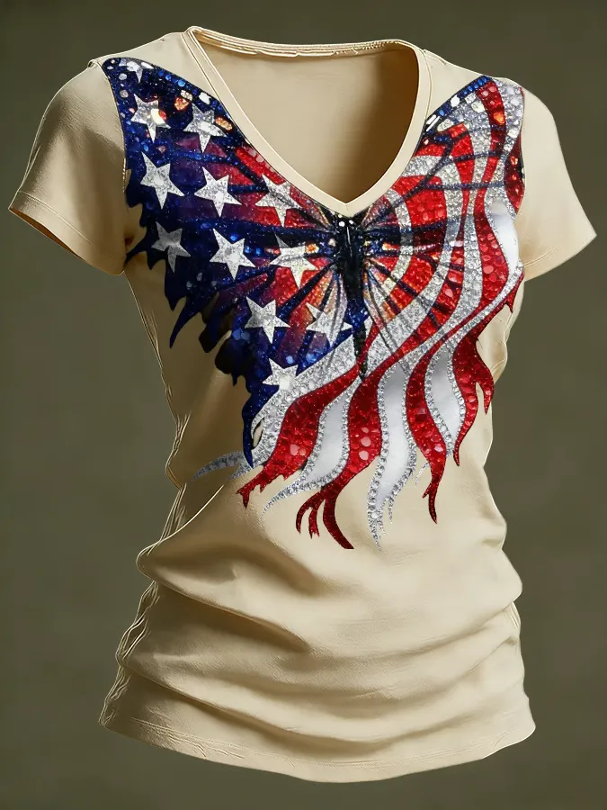 Women's casual retro patriotic 250th anniversary T-shirt