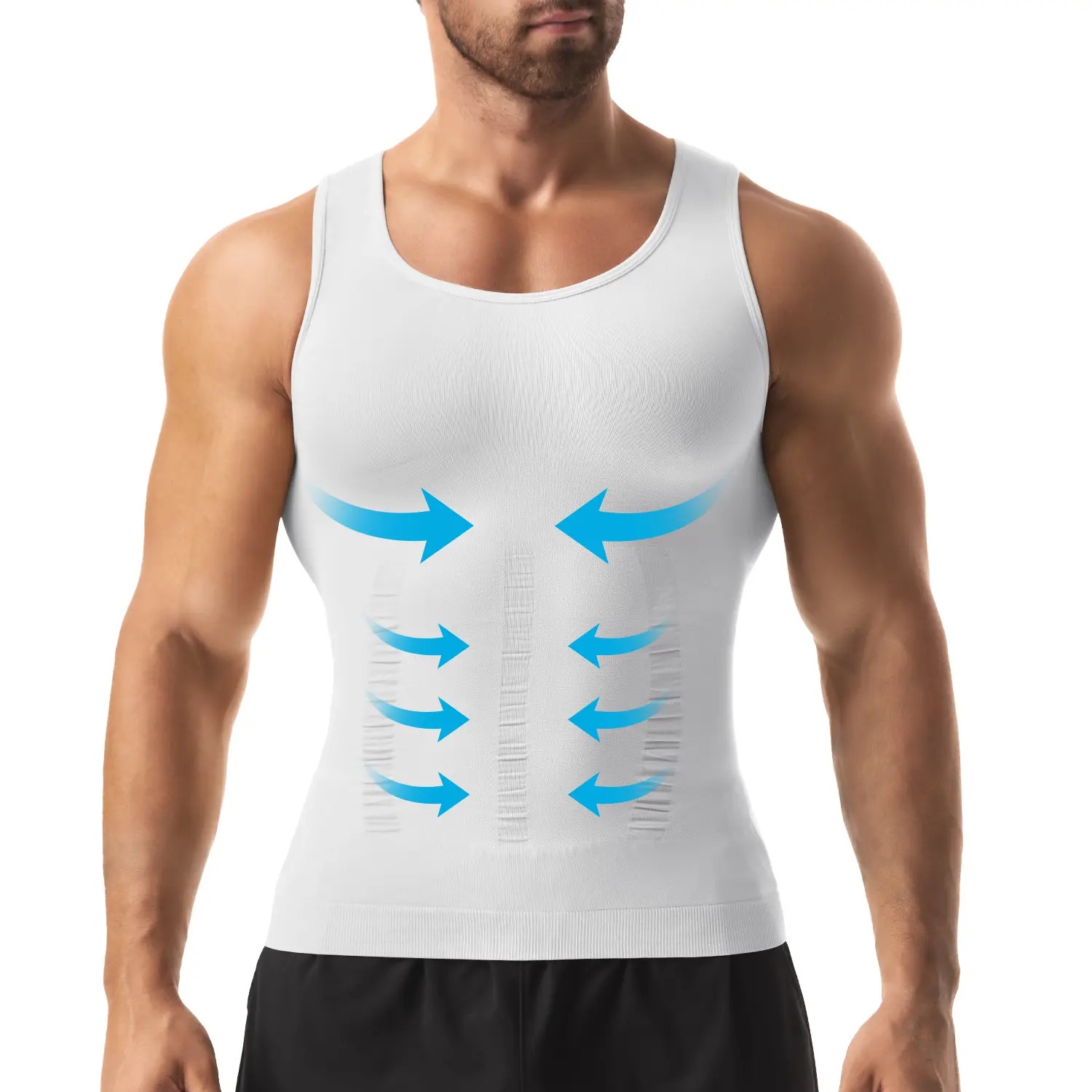 Men's Compression Tank Top - Tummy Control Body Shaper for Workout & Athletic Activewear