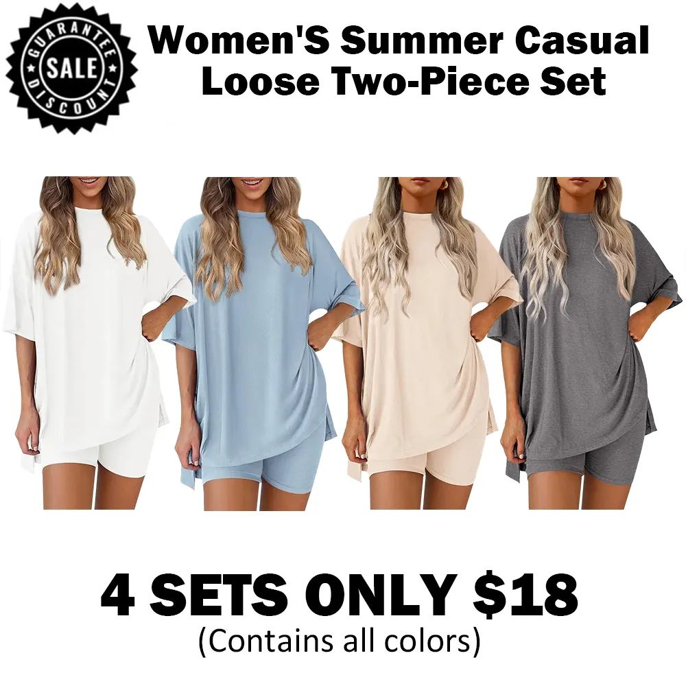 🔥Women's Casual Loose Two-Piece Set (With pocket)🔥8-Pack - All Colors Included, Only $24