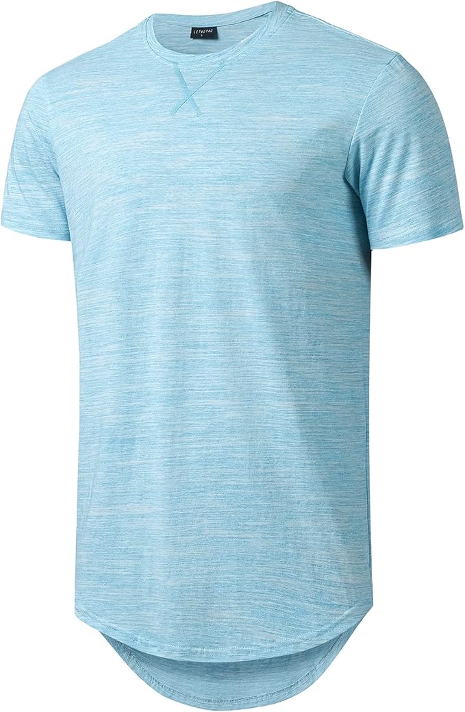 Mens Cotton Hipster Hip Hop Longline Crewneck T-Shirt,Menswear Casual Tshirt Tops