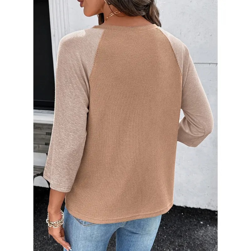 Womens Tops Spring Summer 3/4 Length Sleeve Fashion T Shirts