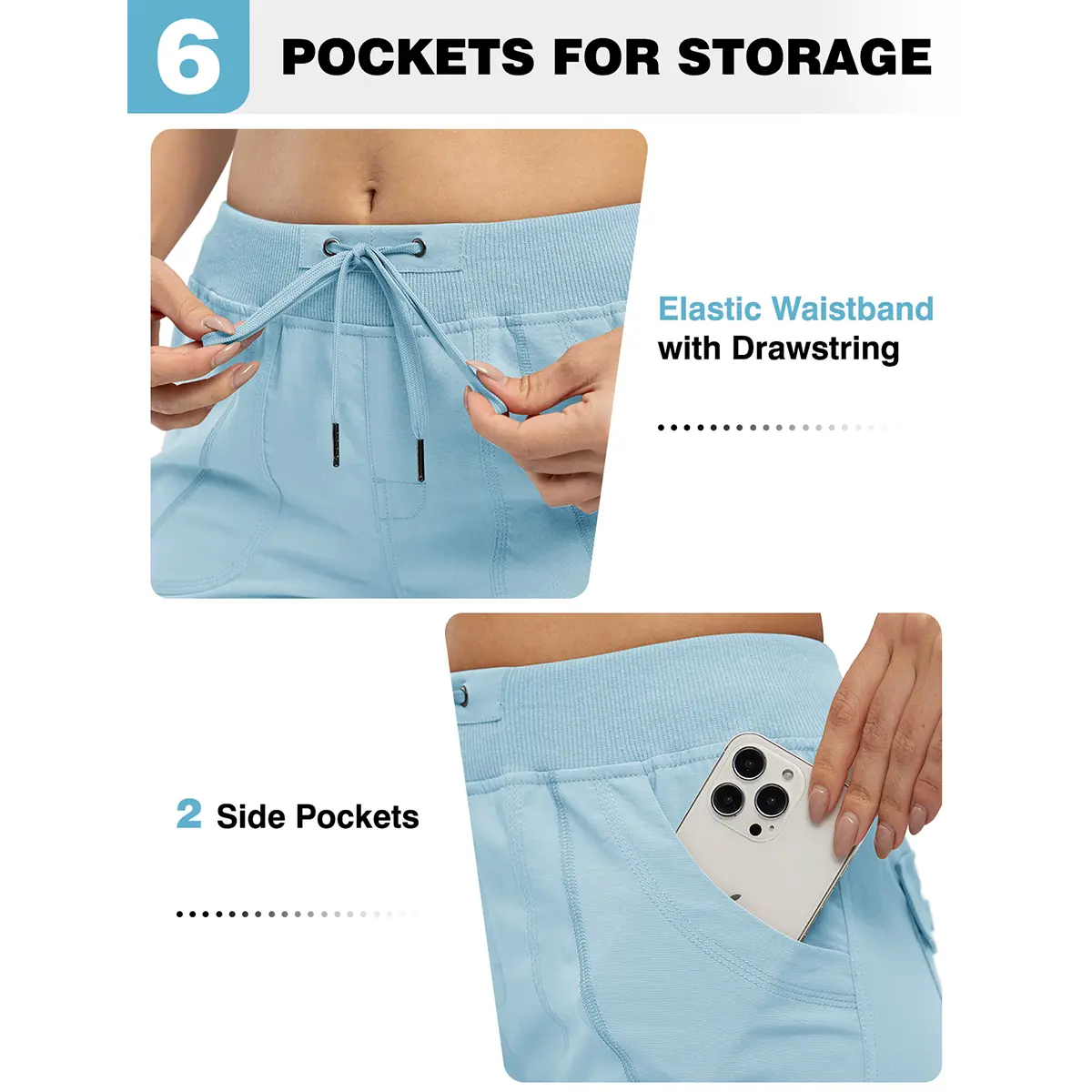 Women's Quick-Dry Hiking Capris with 6 Pockets - Comfortable Outdoor Pants for All Adventures