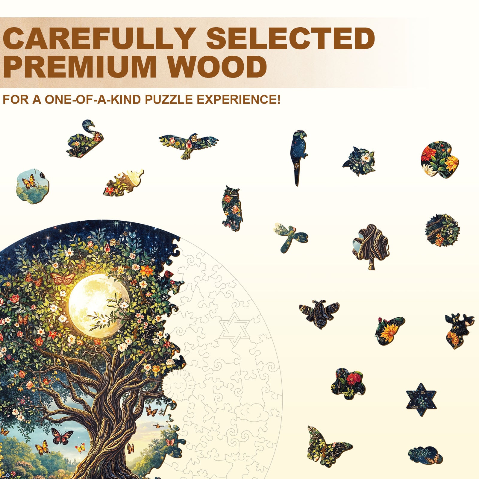 Bohemian Tree of Life Wooden Jigsaw Puzzle