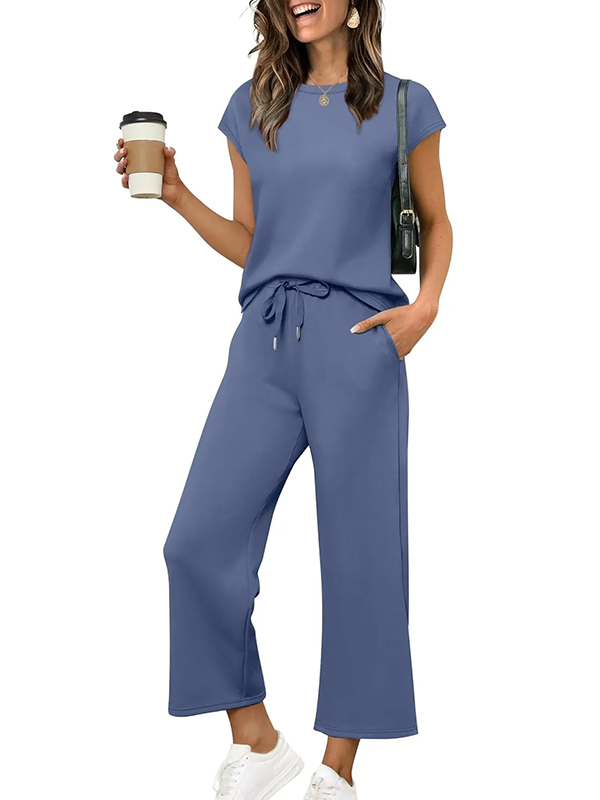 ⏰ LAST DAY SAVE 50% 💥Women Summer Vacation Outfits Cap Sleeve Tops Lounge Matching Sets