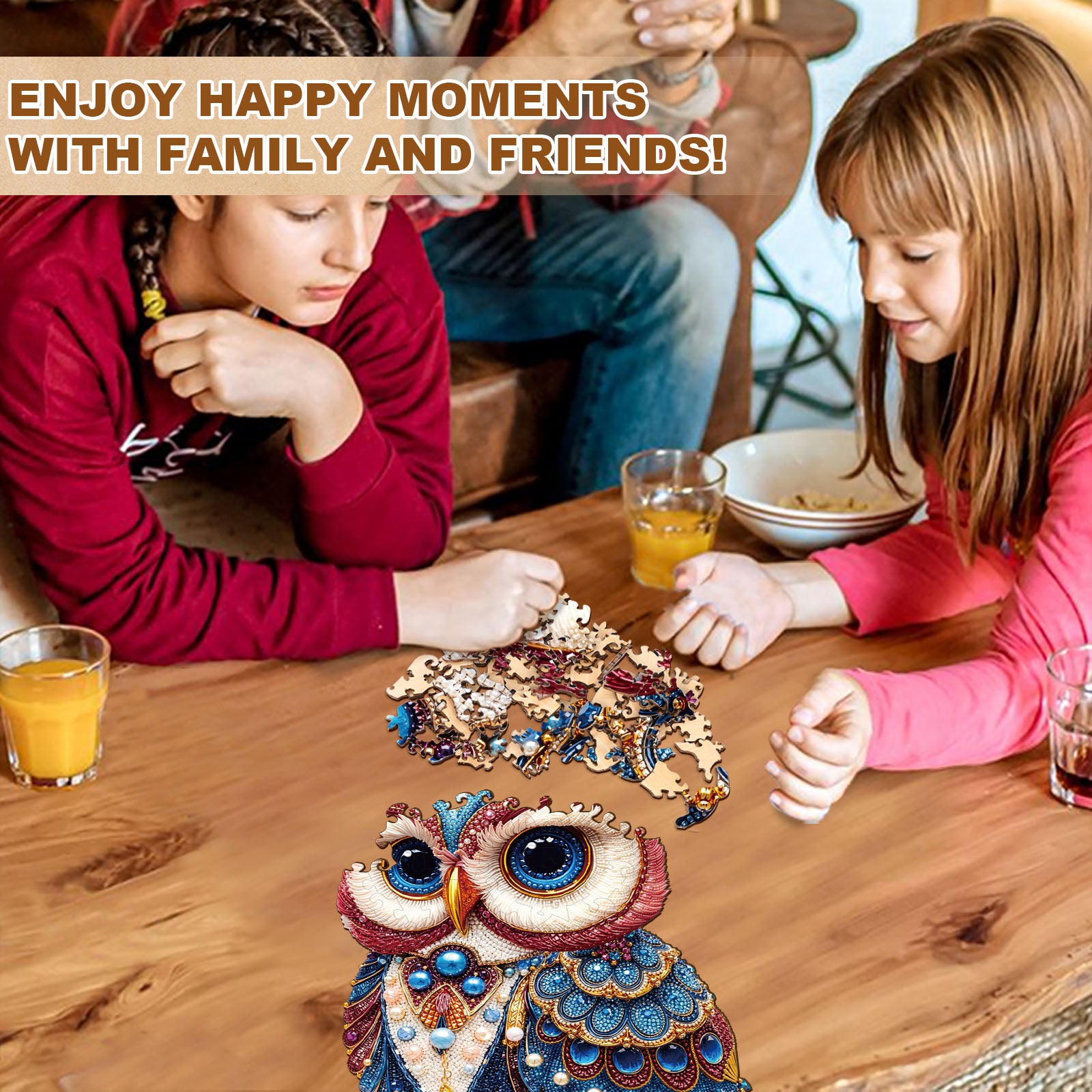 Gem Owl Wooden Jigsaw Puzzle