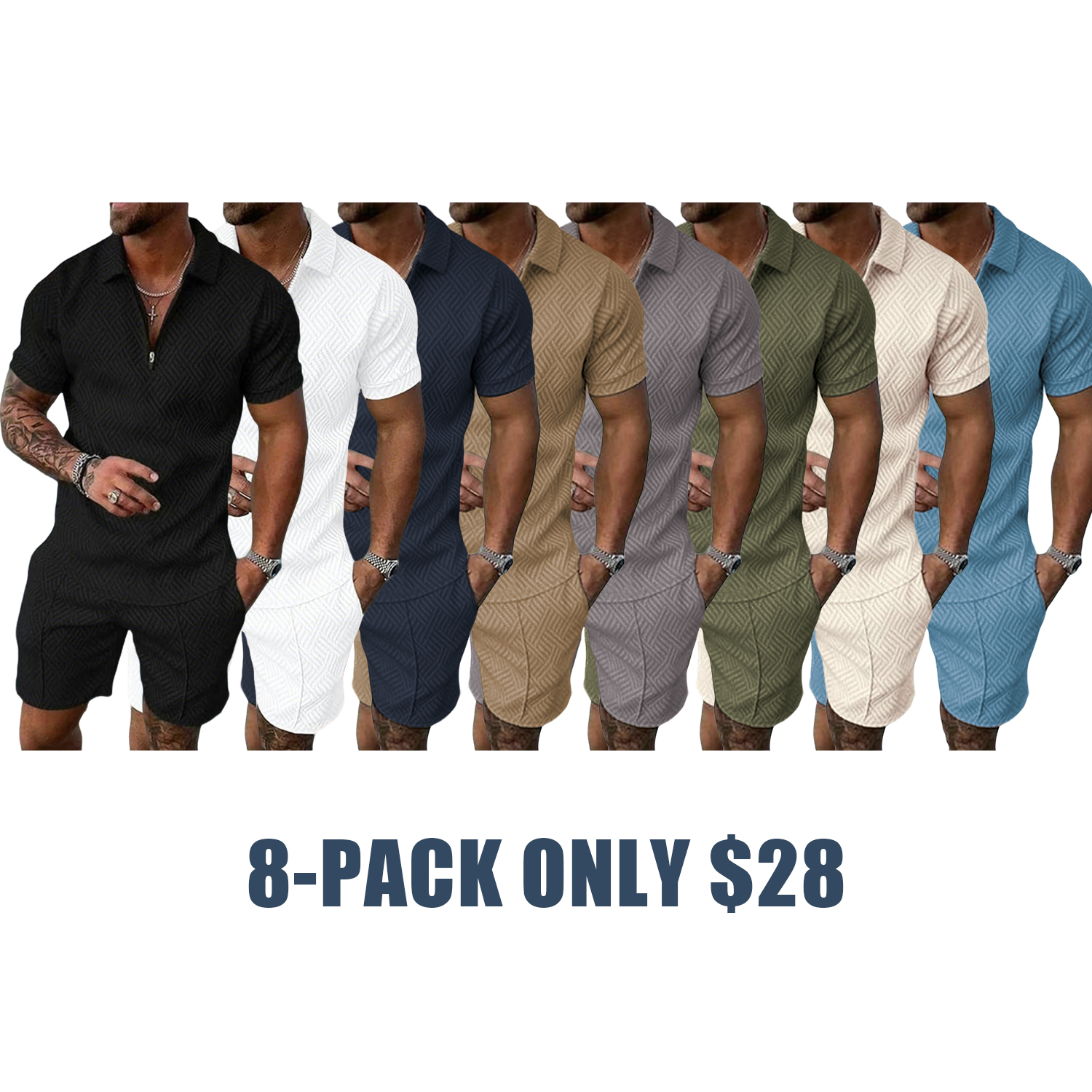 Men's Summer 2-Piece Polo & Shorts Set – Casual, Breathable Outfit