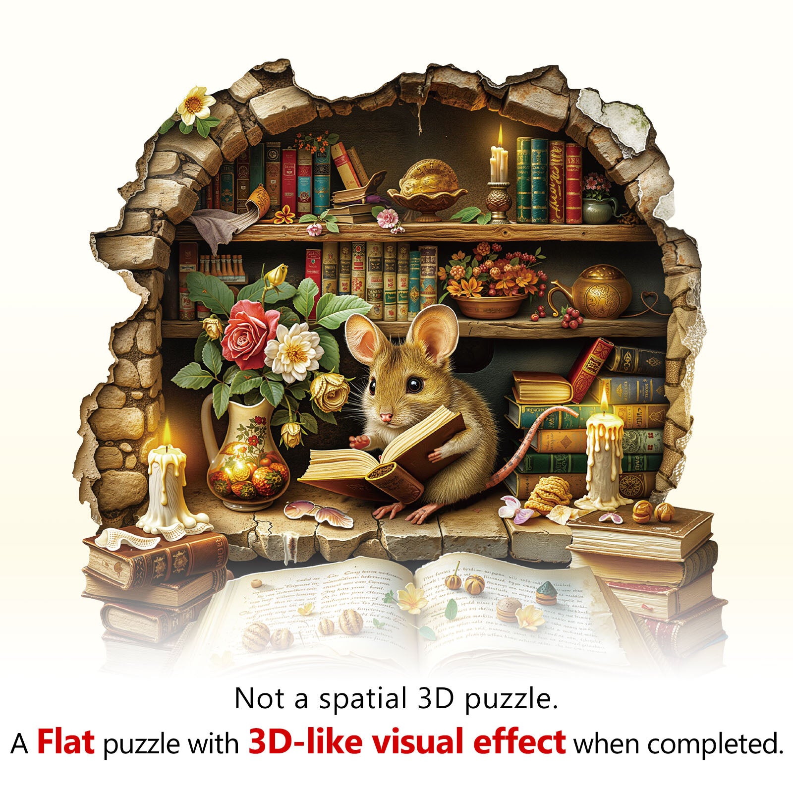 Scholar Mouse Wooden Jigsaw Puzzle