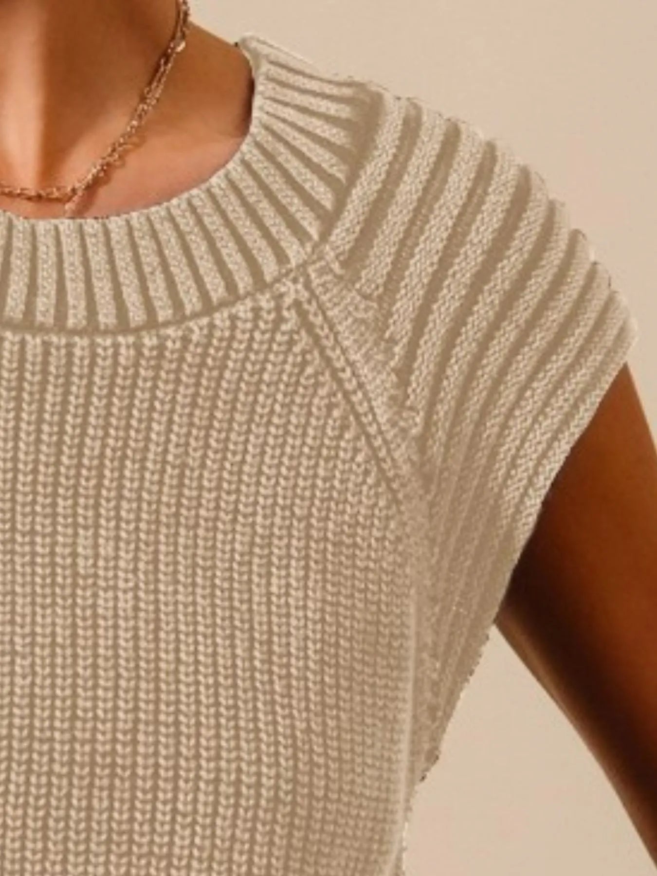 Mineral Washed Raglan Sleeveless Sweater Top