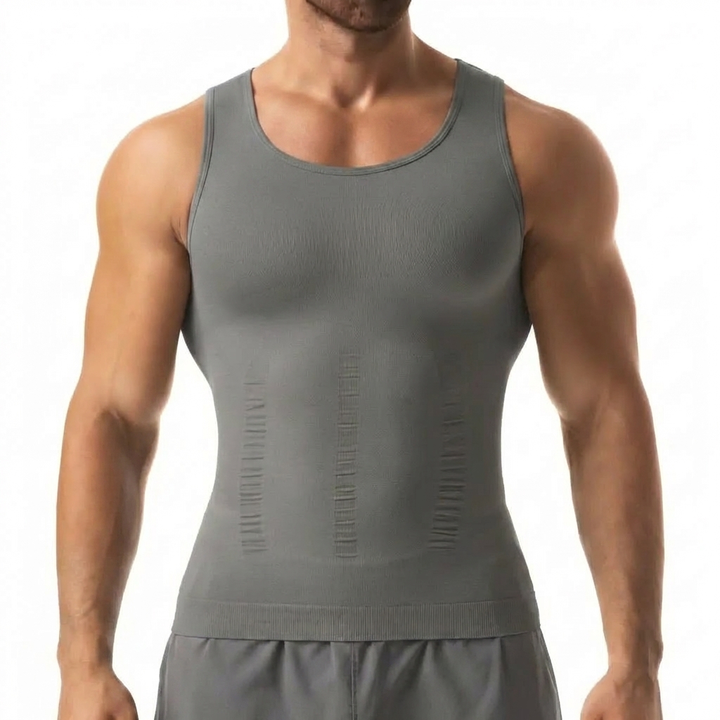 Men's Compression Tank Top - Tummy Control Body Shaper for Workout & Athletic Activewear