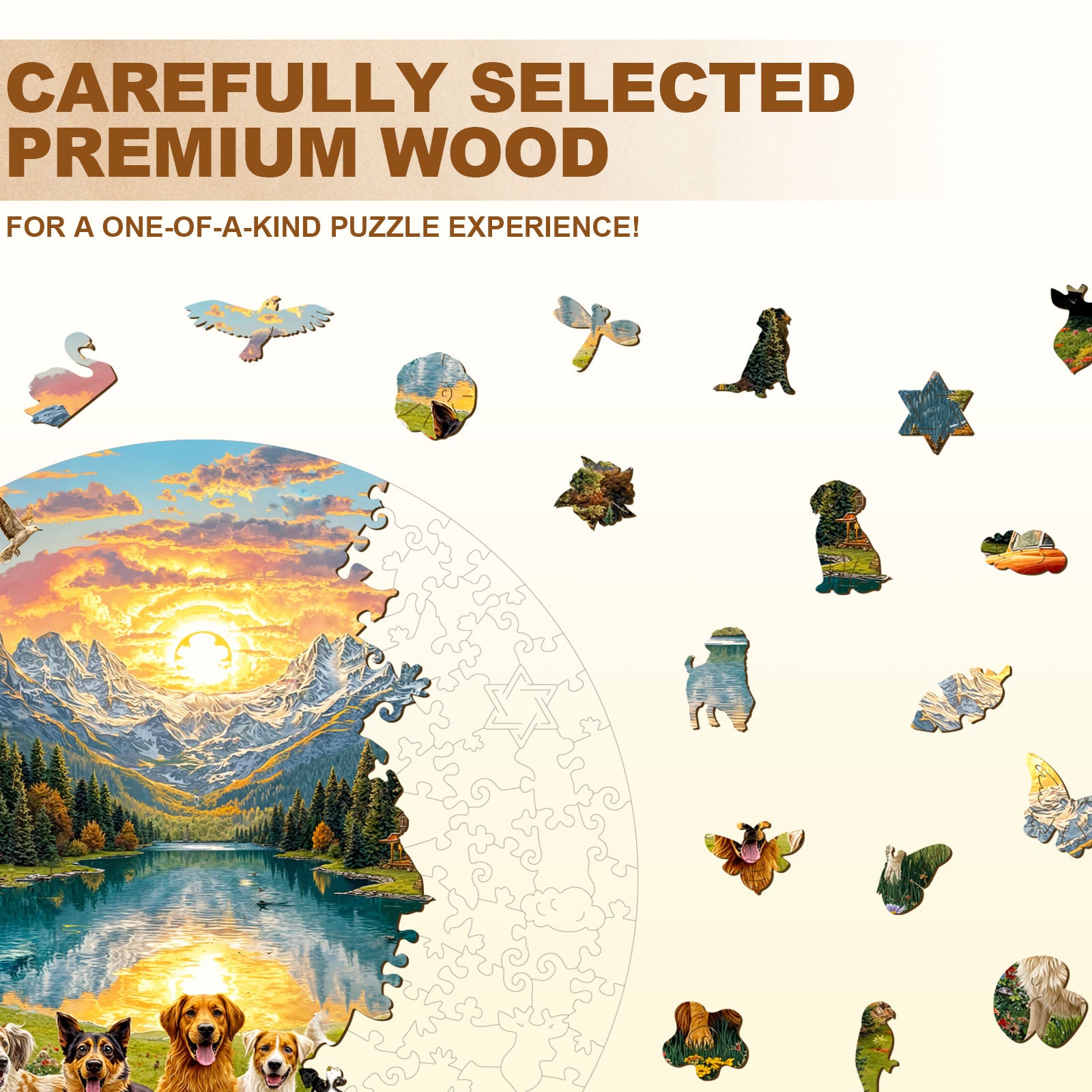 Puppy Scenic World Wooden Jigsaw Puzzle