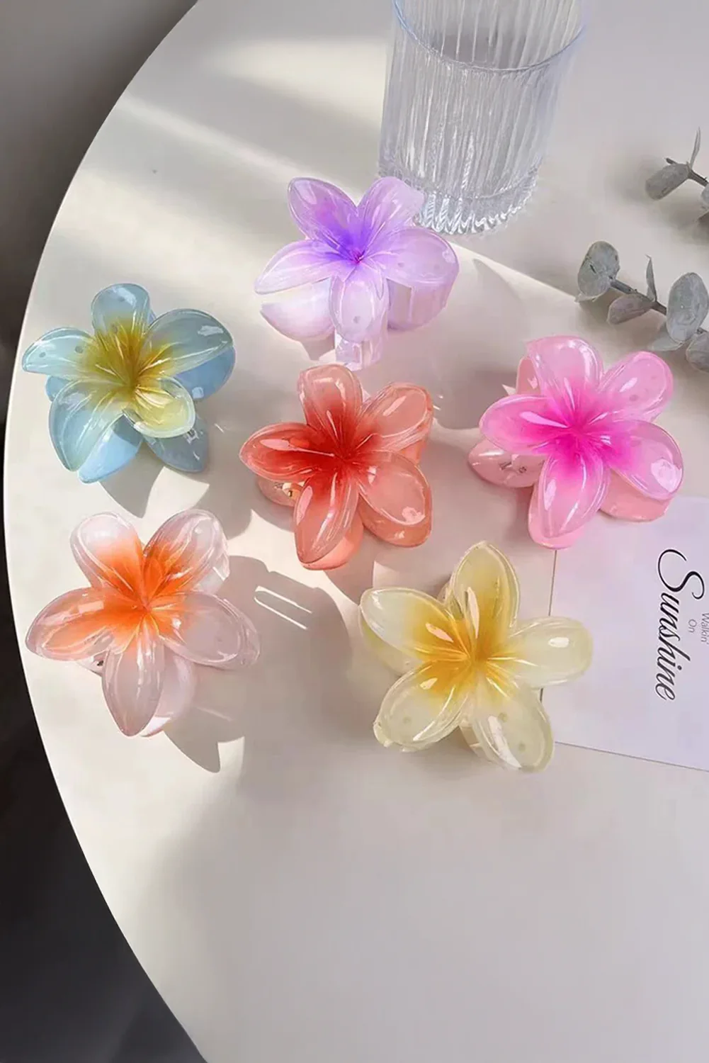 Yellow Frangipani Shape Acrylic Hair Clip