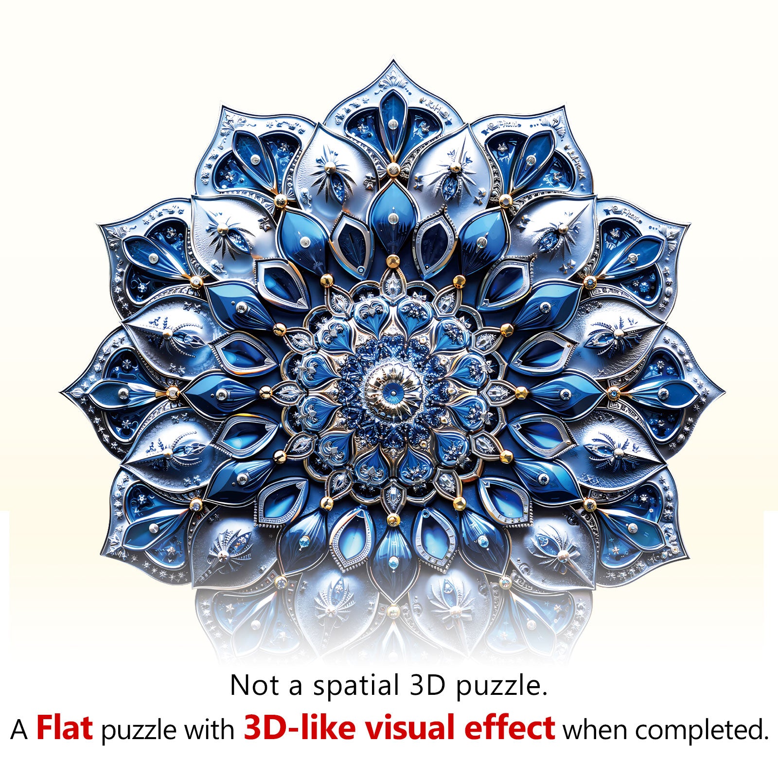 Blue Mandala Wooden Jigsaw Puzzle
