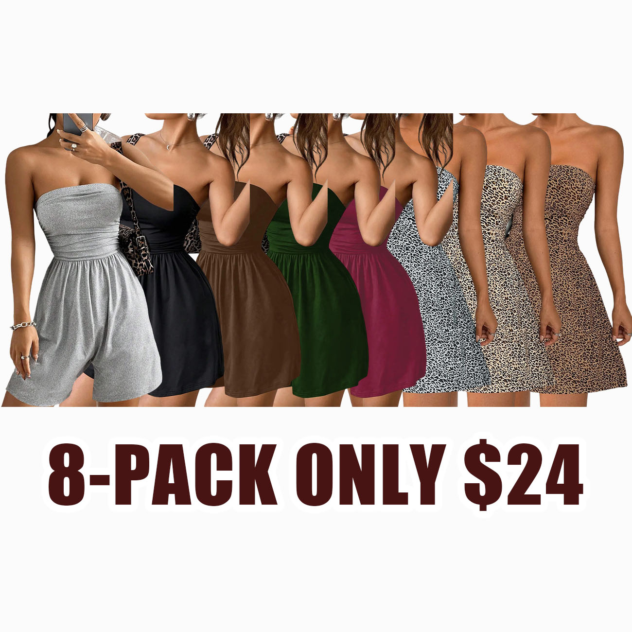 Women's Solid Color Fitted Romper, Casual Chic Fashion Romper for Summer, Women's Clothes for Daily Wear