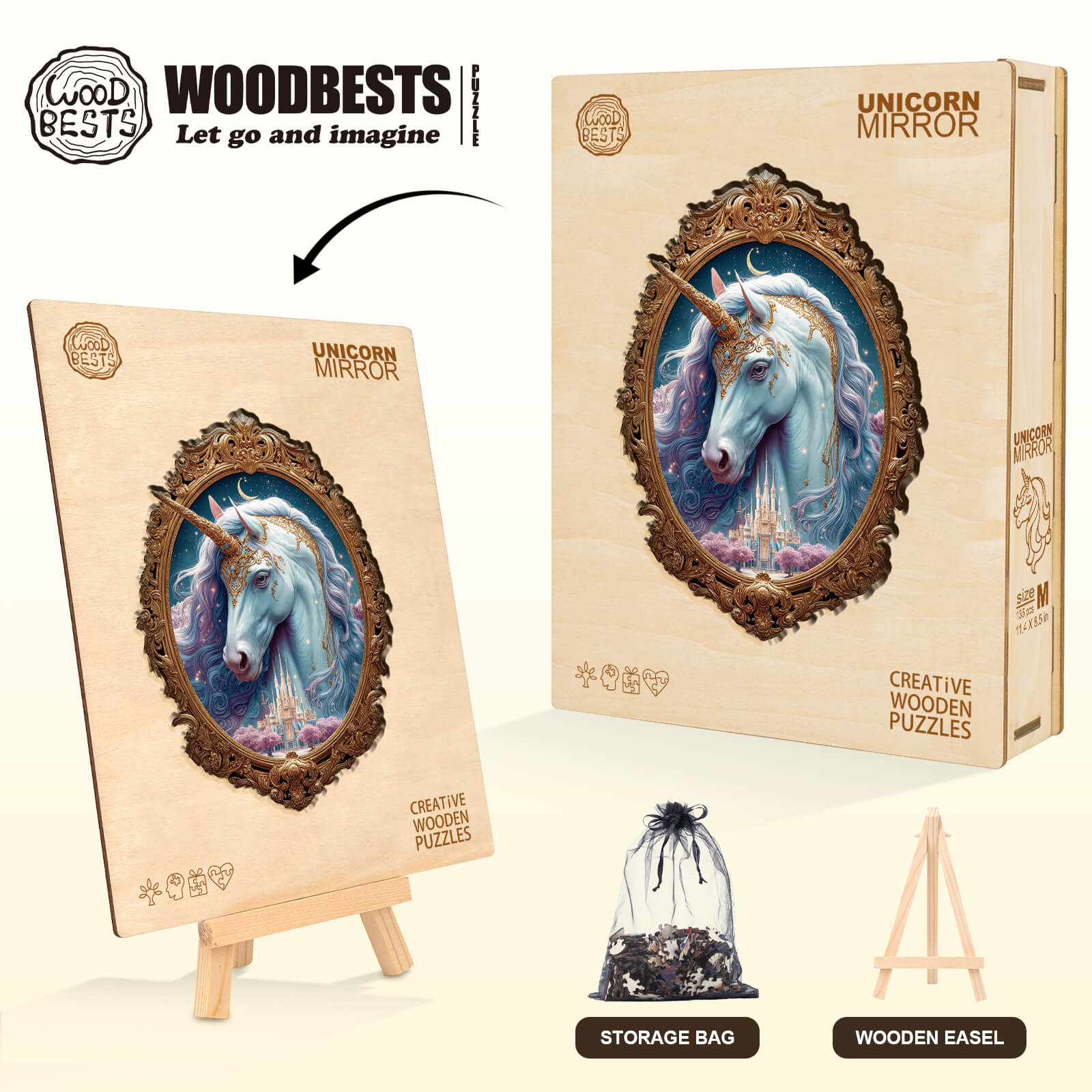 Unicorn Mirror Wooden Jigsaw Puzzle