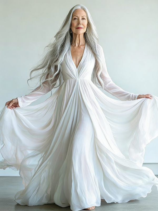 Embroidered Retro Loose Embroidered Printed Contrast Color Dress5983