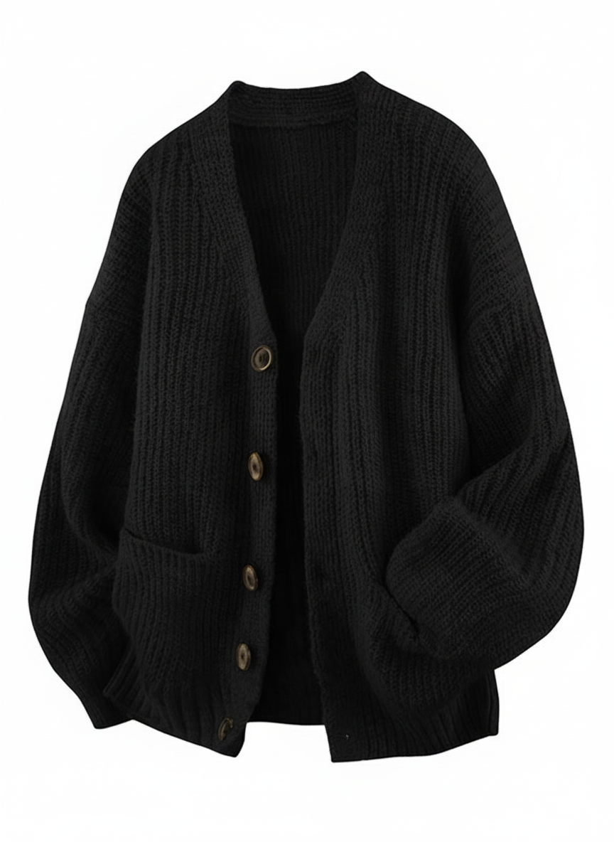 Unisex Casual Button Cashmere Warm Comfortable Sweater Jacket