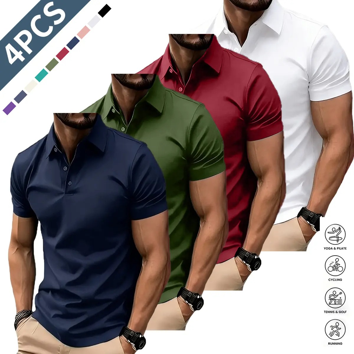 Men's Solid Color Polo Shirt