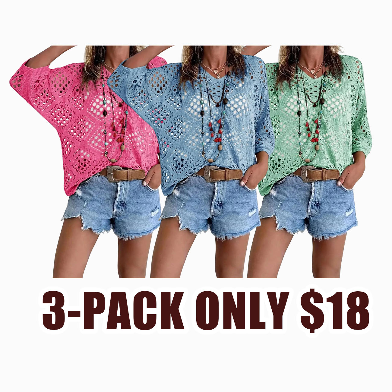 Women's Bohemian-Inspired Beige Crochet Top with V-Neck