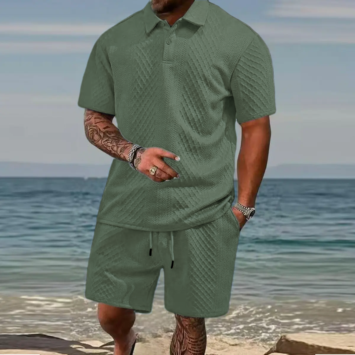 Men’s Relaxed Summer Polo & Shorts Set