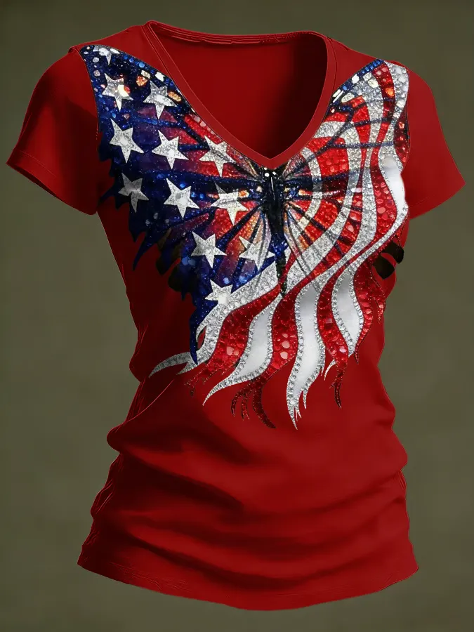 Women's casual retro patriotic 250th anniversary T-shirt