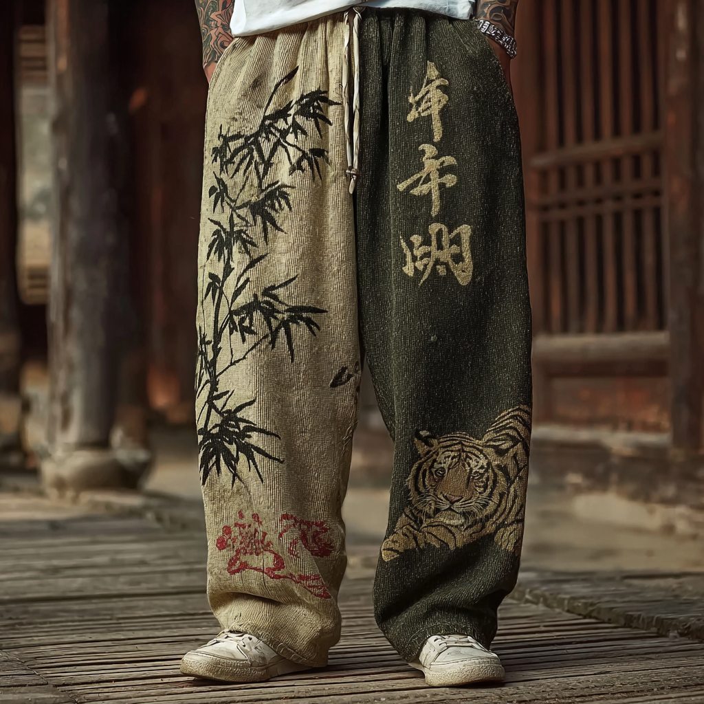 Japanese Art Retro Style Casual Knitted Long Pants