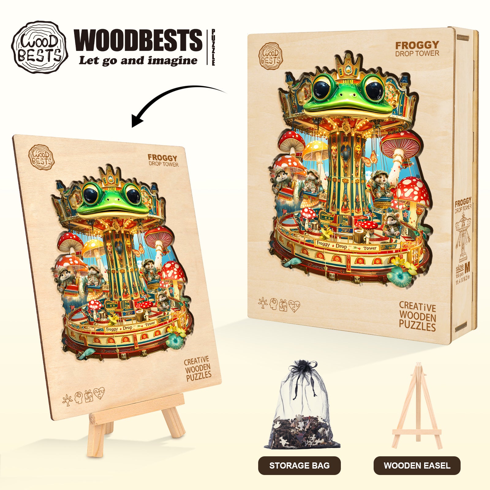 Froggy Drop Tower Wooden Jigsaw Puzzle