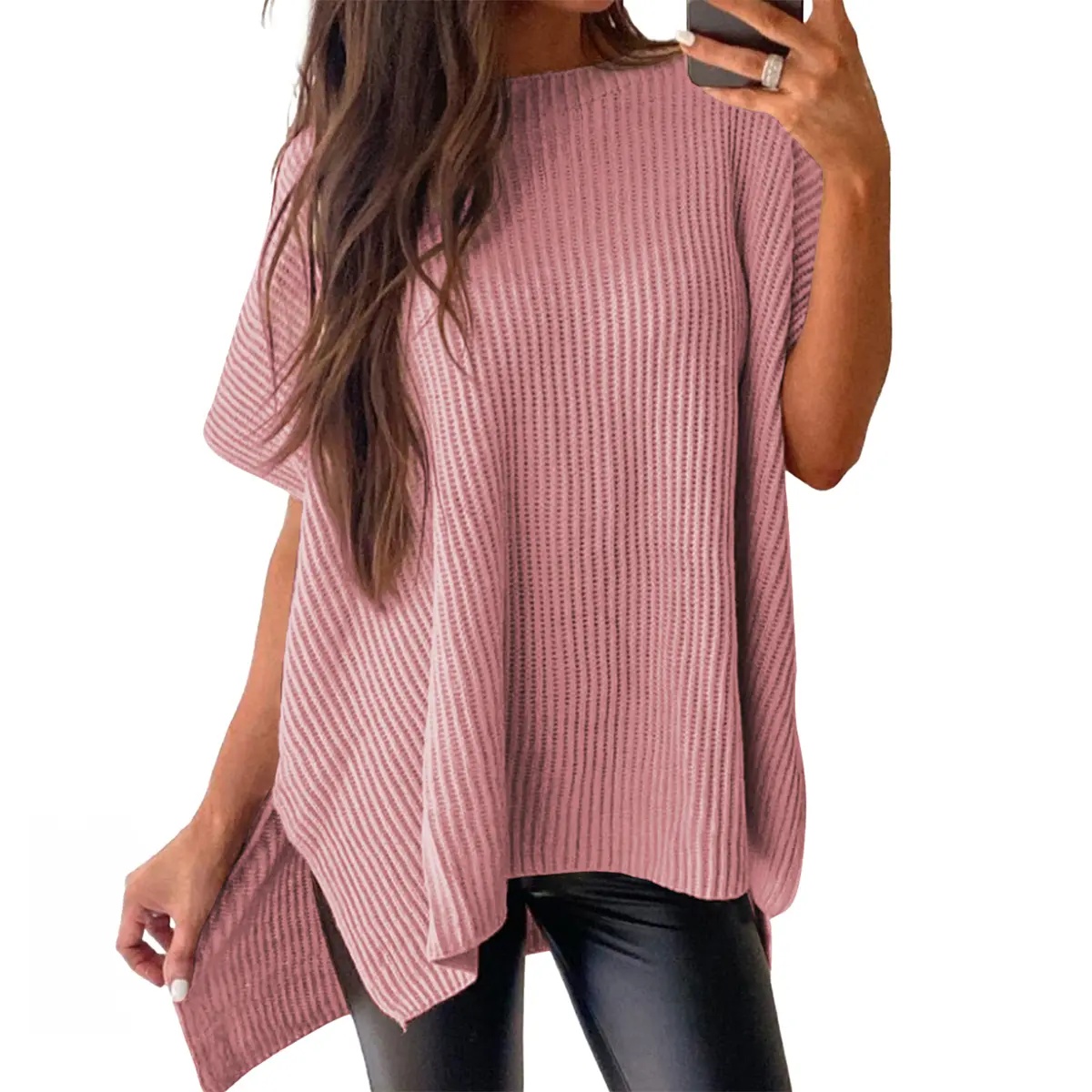 2026 Spring/Summer Oversized Cozy Ribbed Knit Top