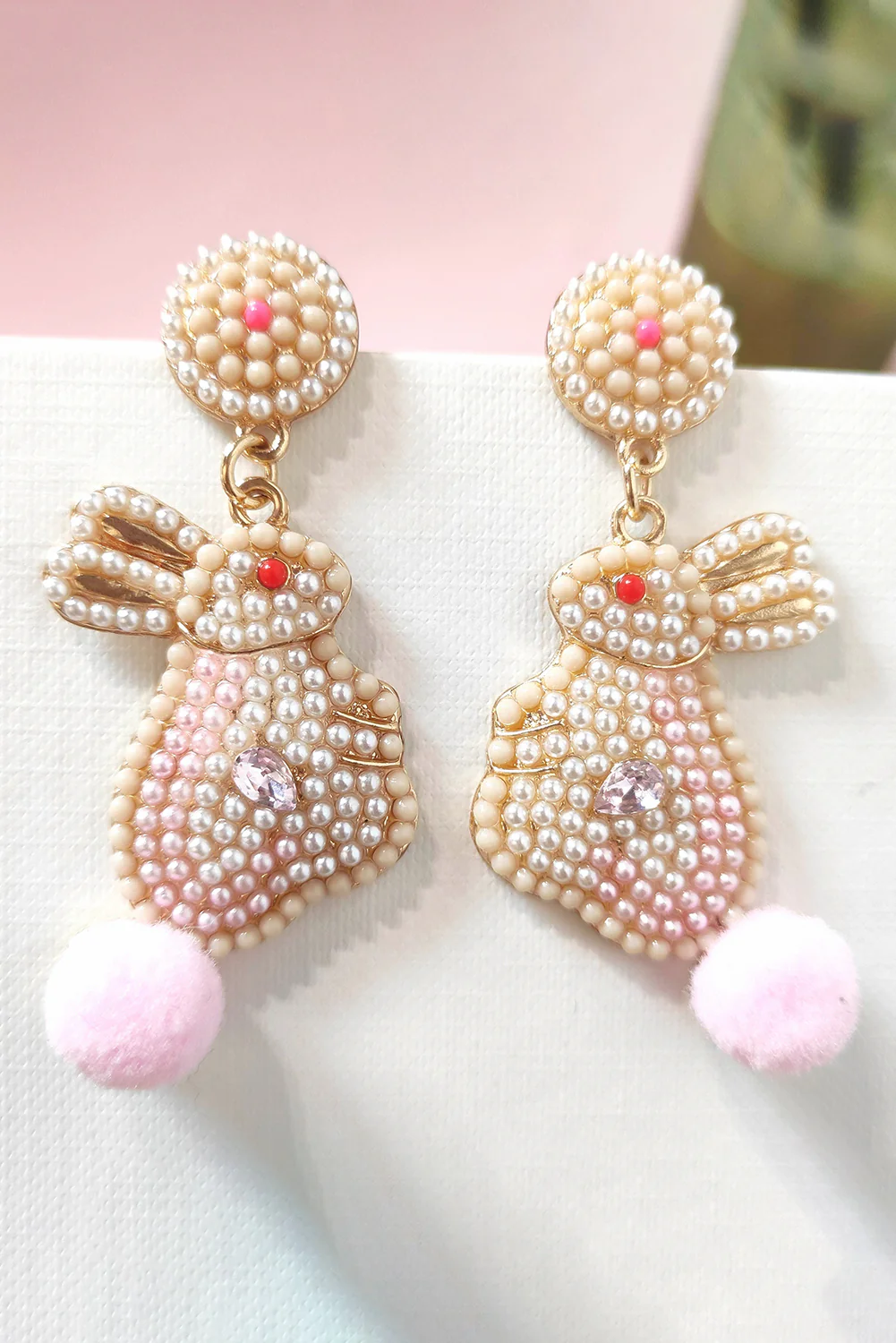 Easter Bunny Doll Wooden Earrings