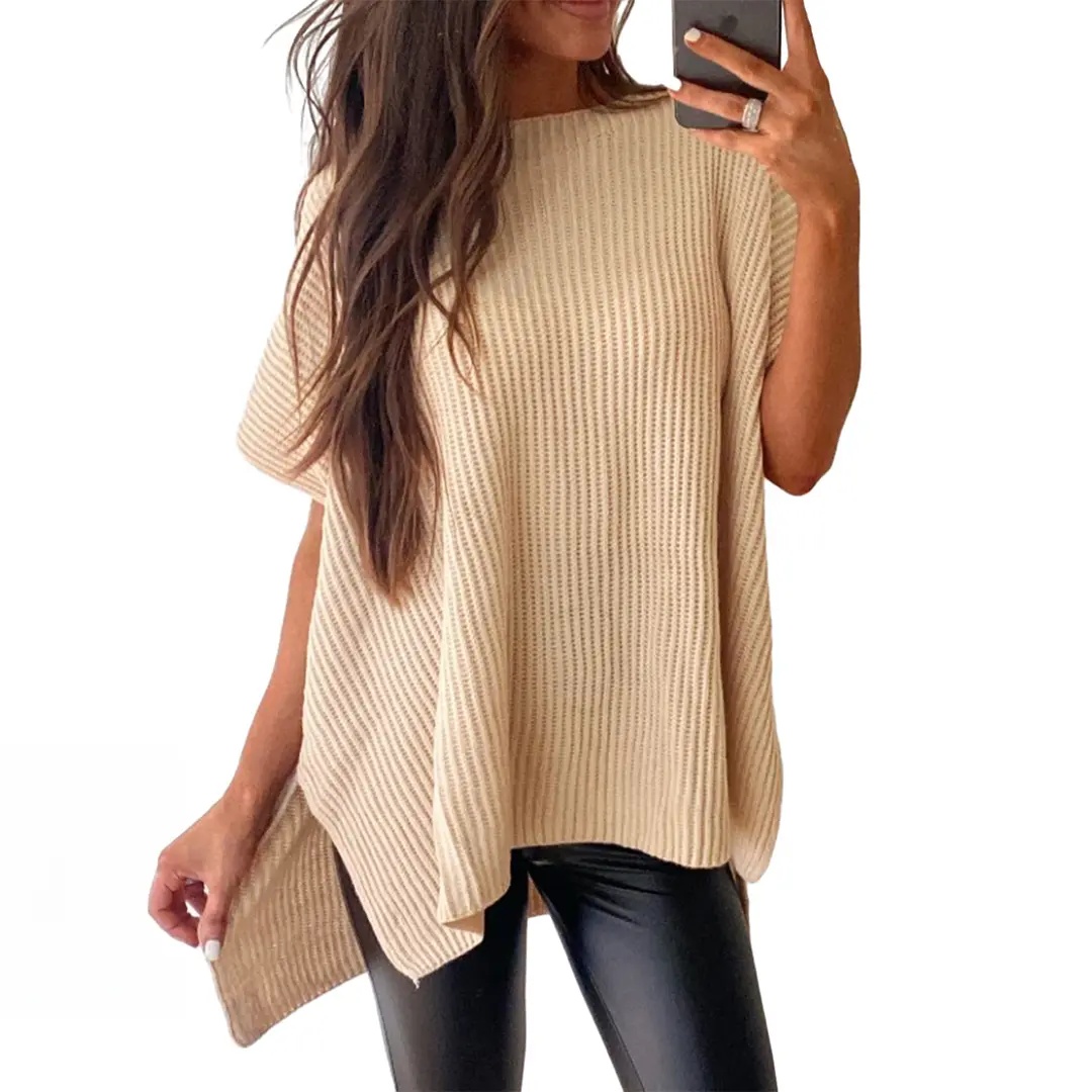 2026 Spring/Summer Oversized Cozy Ribbed Knit Top