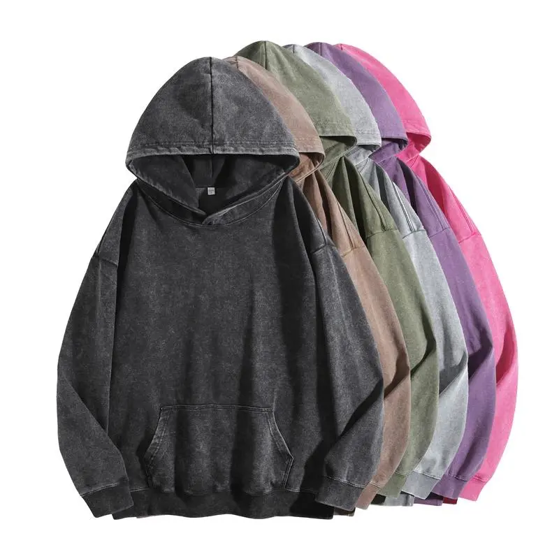 Women's Oversized Acid Wash Cotton Hoodie