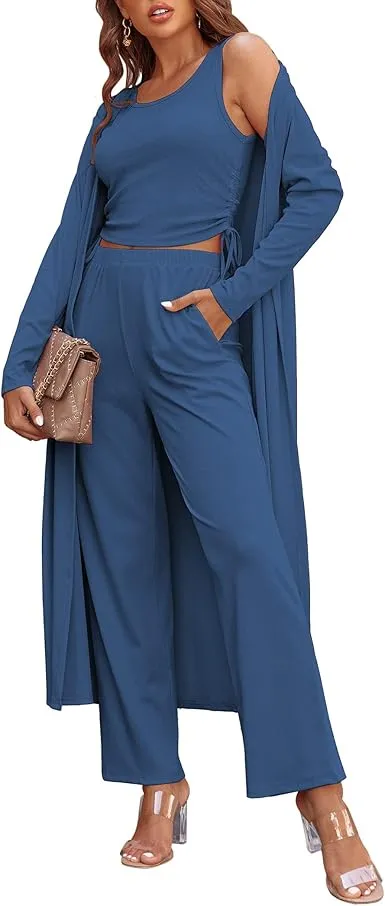 Women’s 3-Piece Lightweight Sleepwear Set – Cozy & Breathable