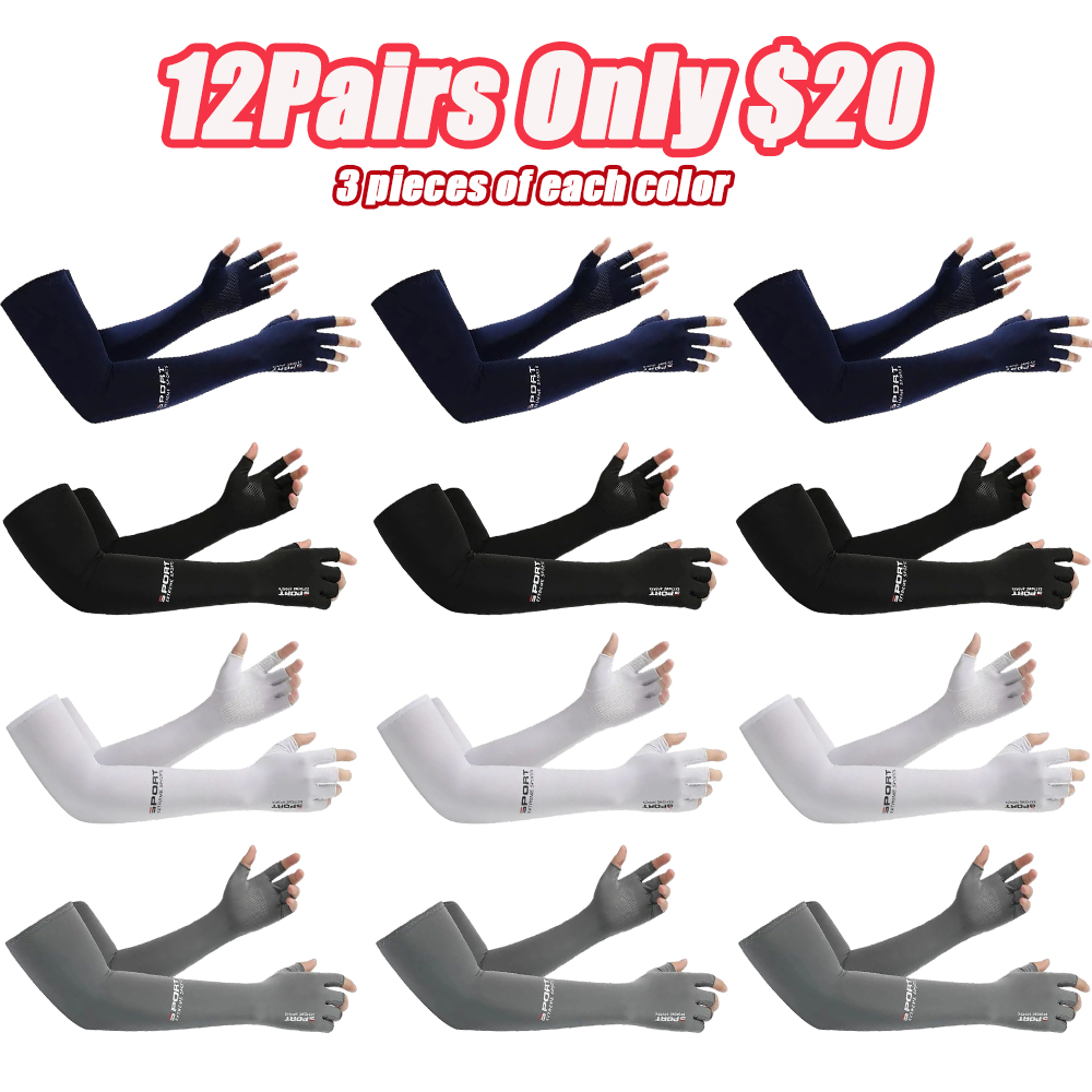 10pairs Summer UPF50+ Arm Sleeve, 10 Pair Sun Protection Breathable Ice Silk Arm Sleeve, Sports Arm Sleeve For Cycling, Running, Climbing, Cruel Summer