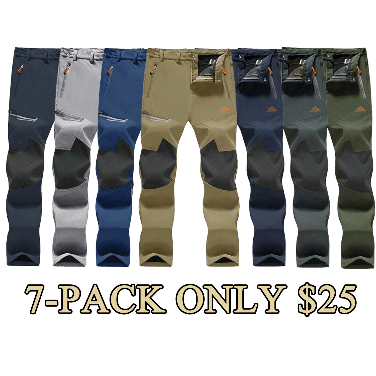 🧊 Men’s Fleece-Lined Water-Resistant Snow Pants – Warm Outdoor Winter Pants