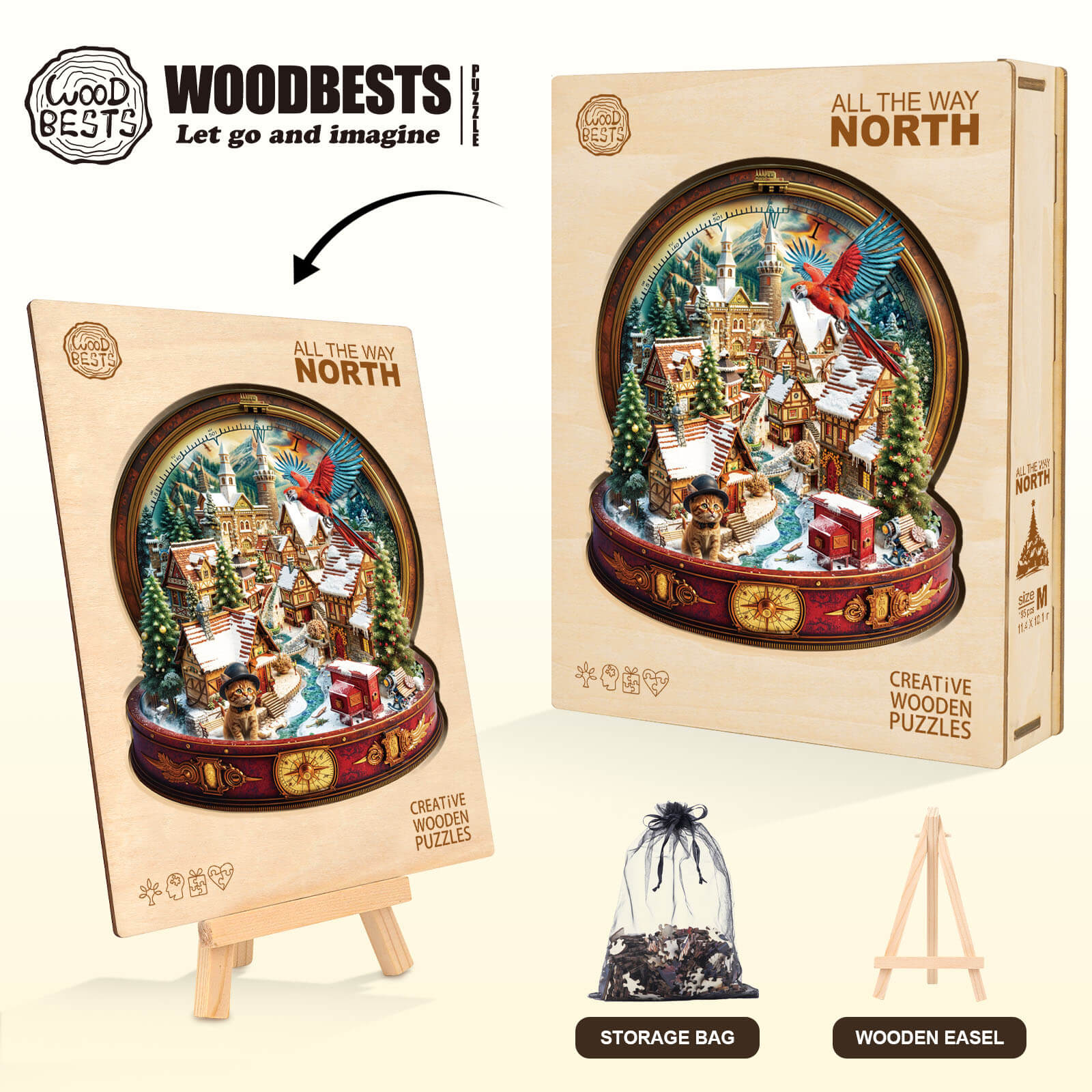 all the way north Wooden Jigsaw Puzzle