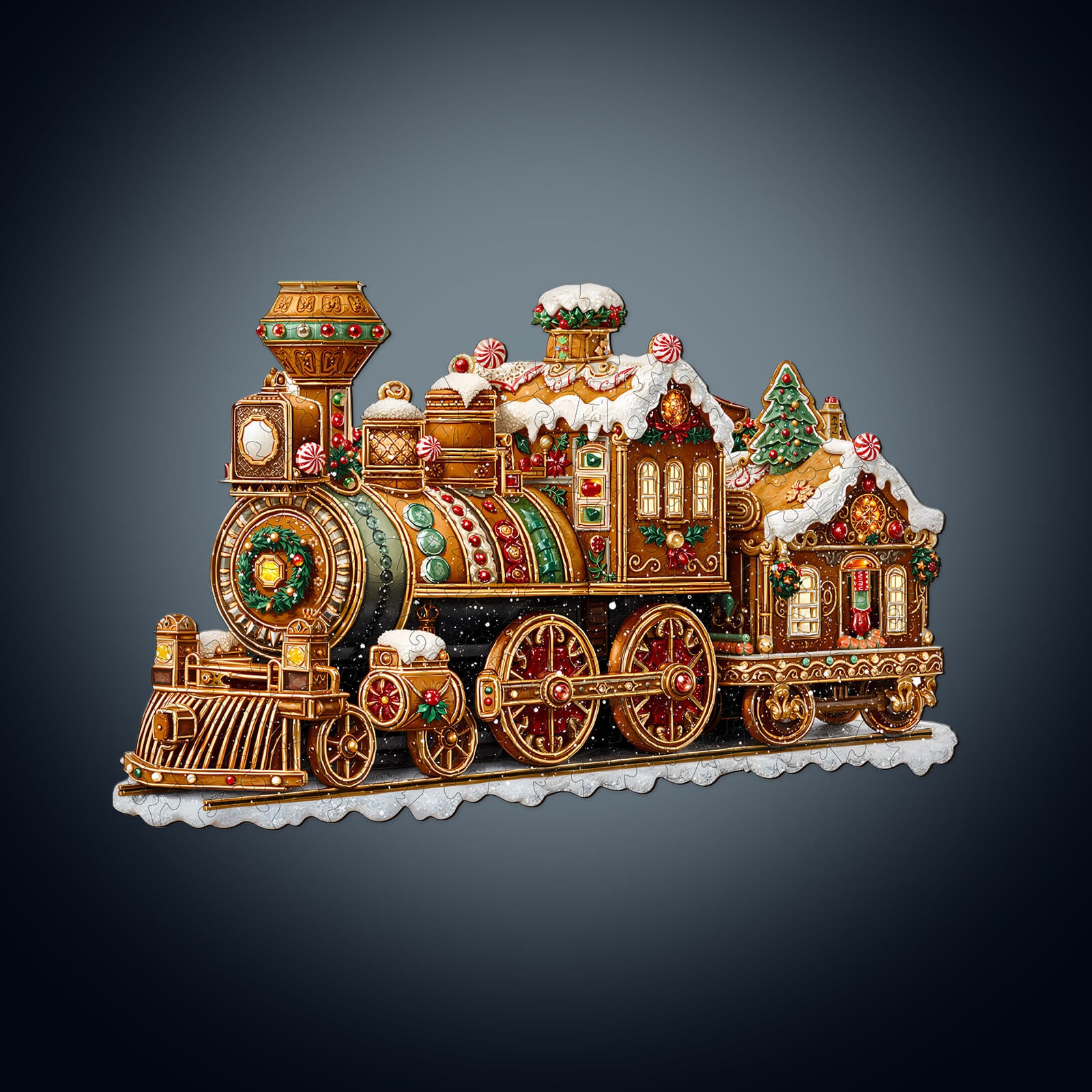 Christmas Mechanical Train-2 Wooden Jigsaw Puzzle