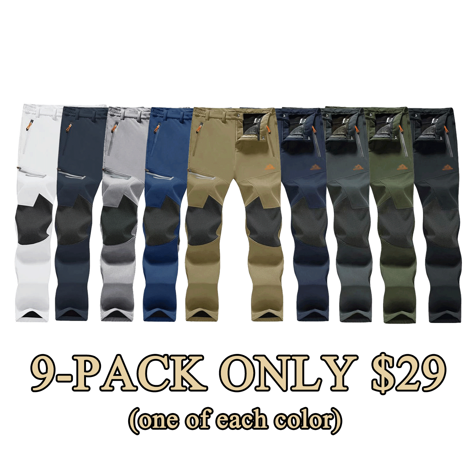 🧊 Men’s Fleece-Lined Water-Resistant Snow Pants – Warm Outdoor Winter Pants