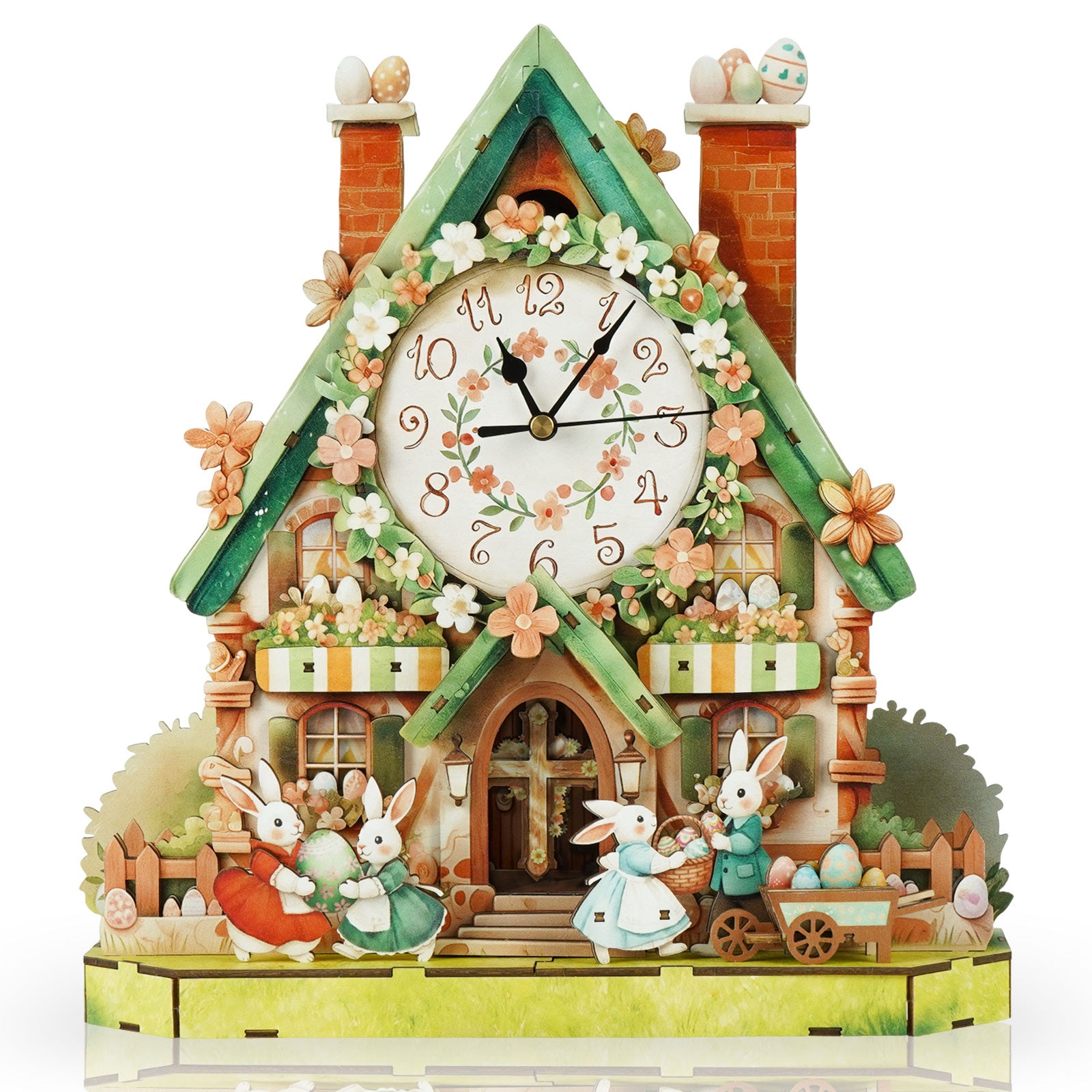 Easter Egg Hut– DIY Wooden Clock, 3D Puzzle Craft Kit