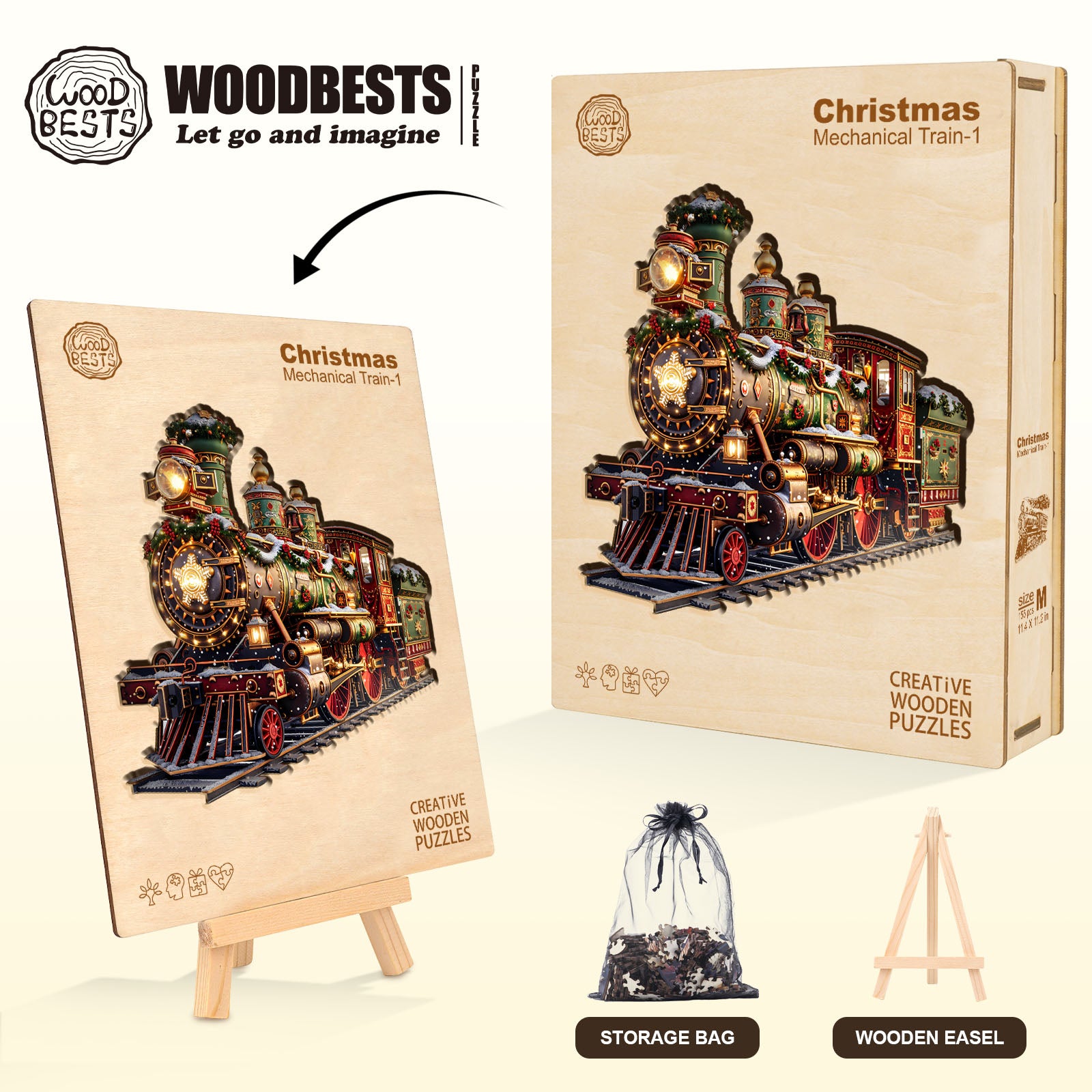 Christmas Mechanical Train-1 Wooden Jigsaw Puzzle
