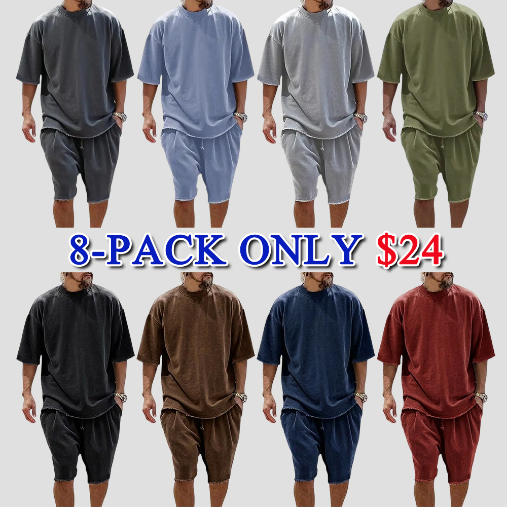 Men's Textured Casual Loose Fit 2-Piece Sweatsuit - Athletic Tracksuit Set