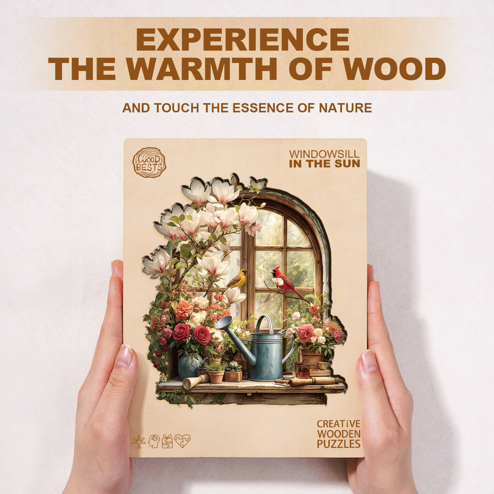 Windowsill in the sun Wooden Jigsaw Puzzle