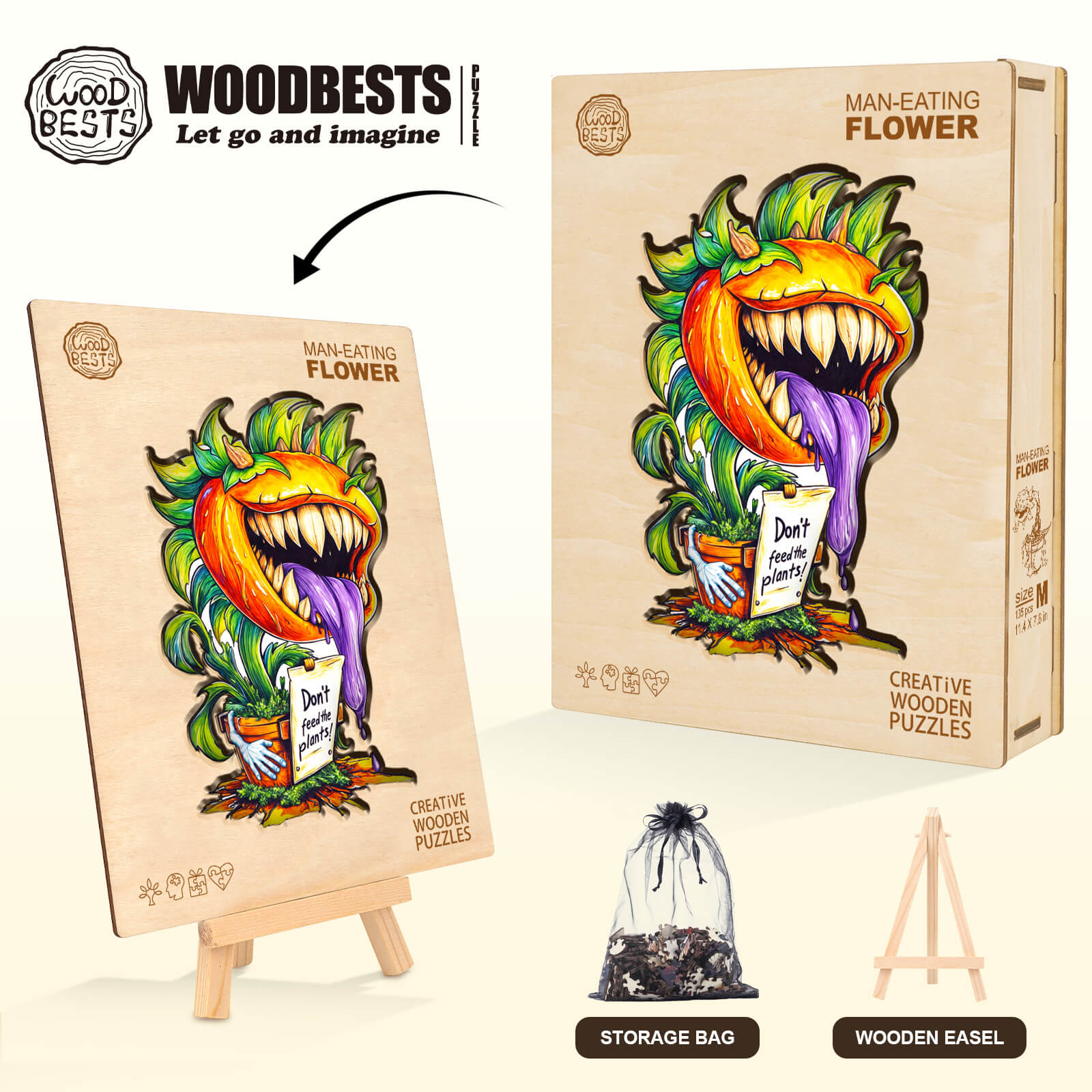 Man-eating flower Wooden Jigsaw Puzzle
