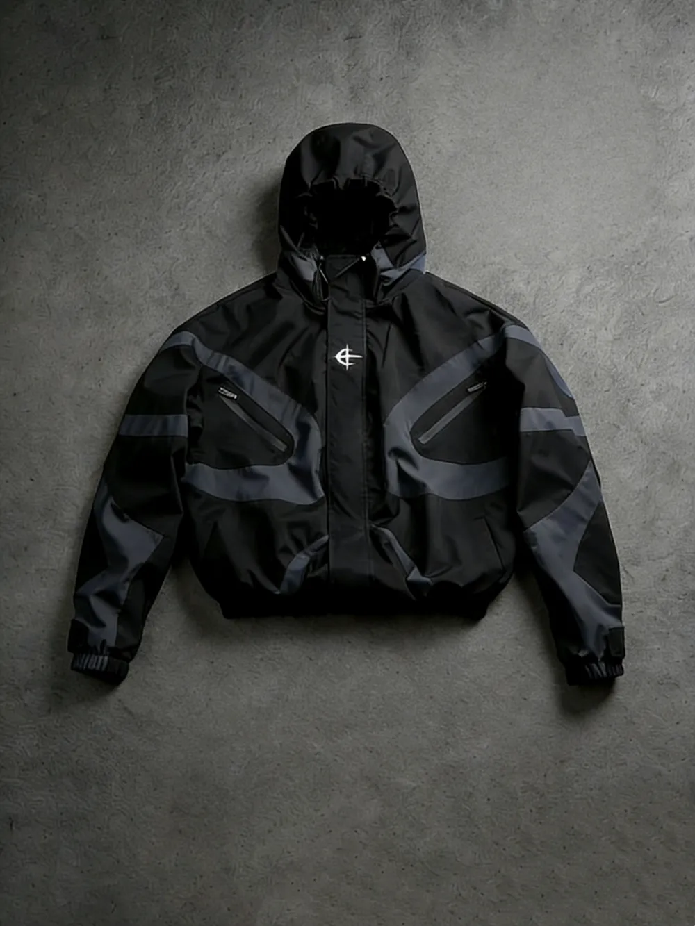 Men's  Jacket High Street Patchwork Print+Printed Elastic Cuff Sport Pants