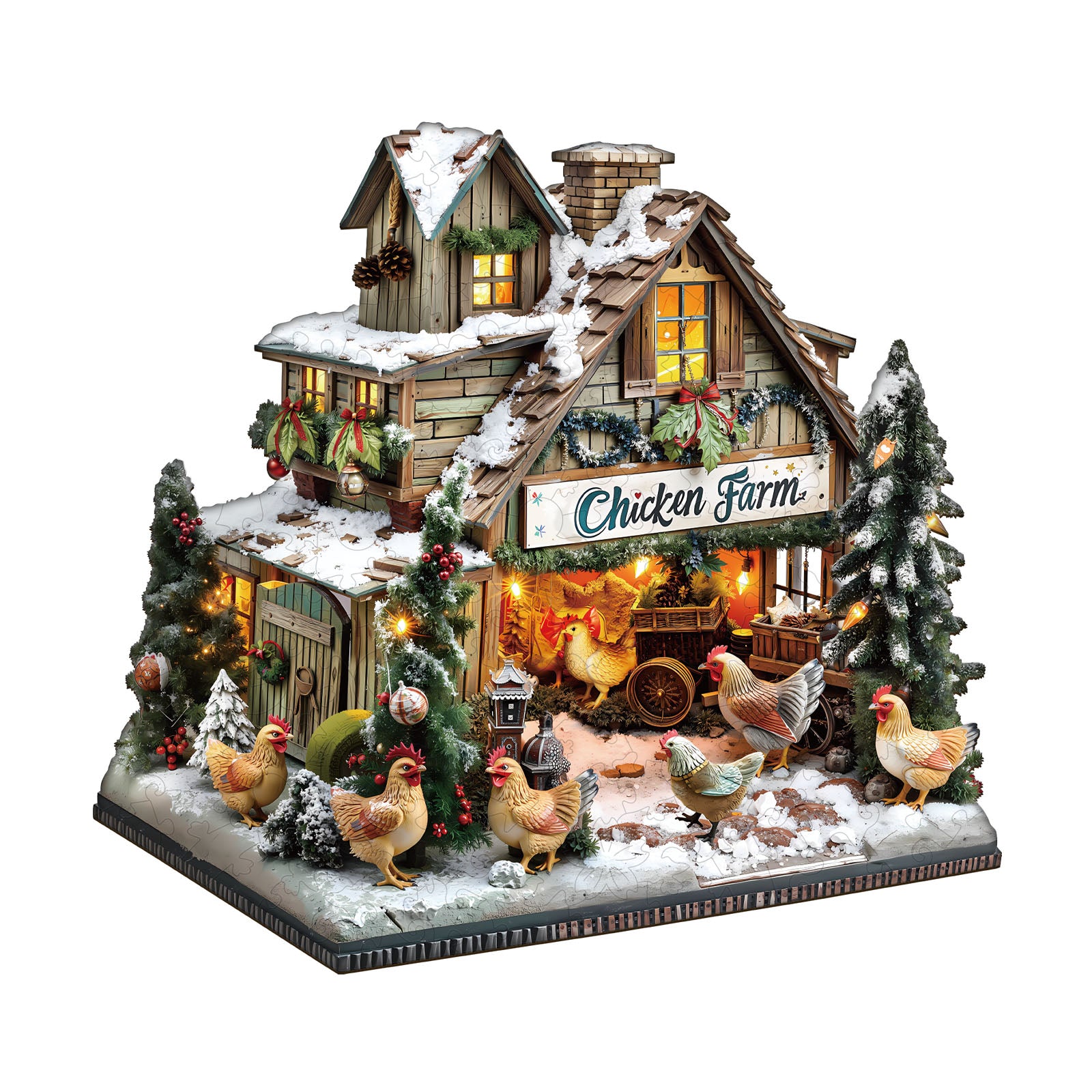 Chicken Farm Wooden Jigsaw Puzzle