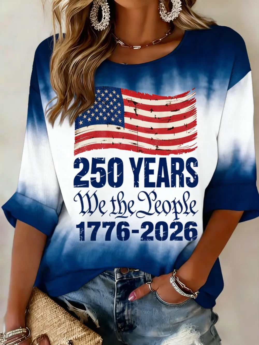 250 Years We the People 1776-2026 Tie Dye Top