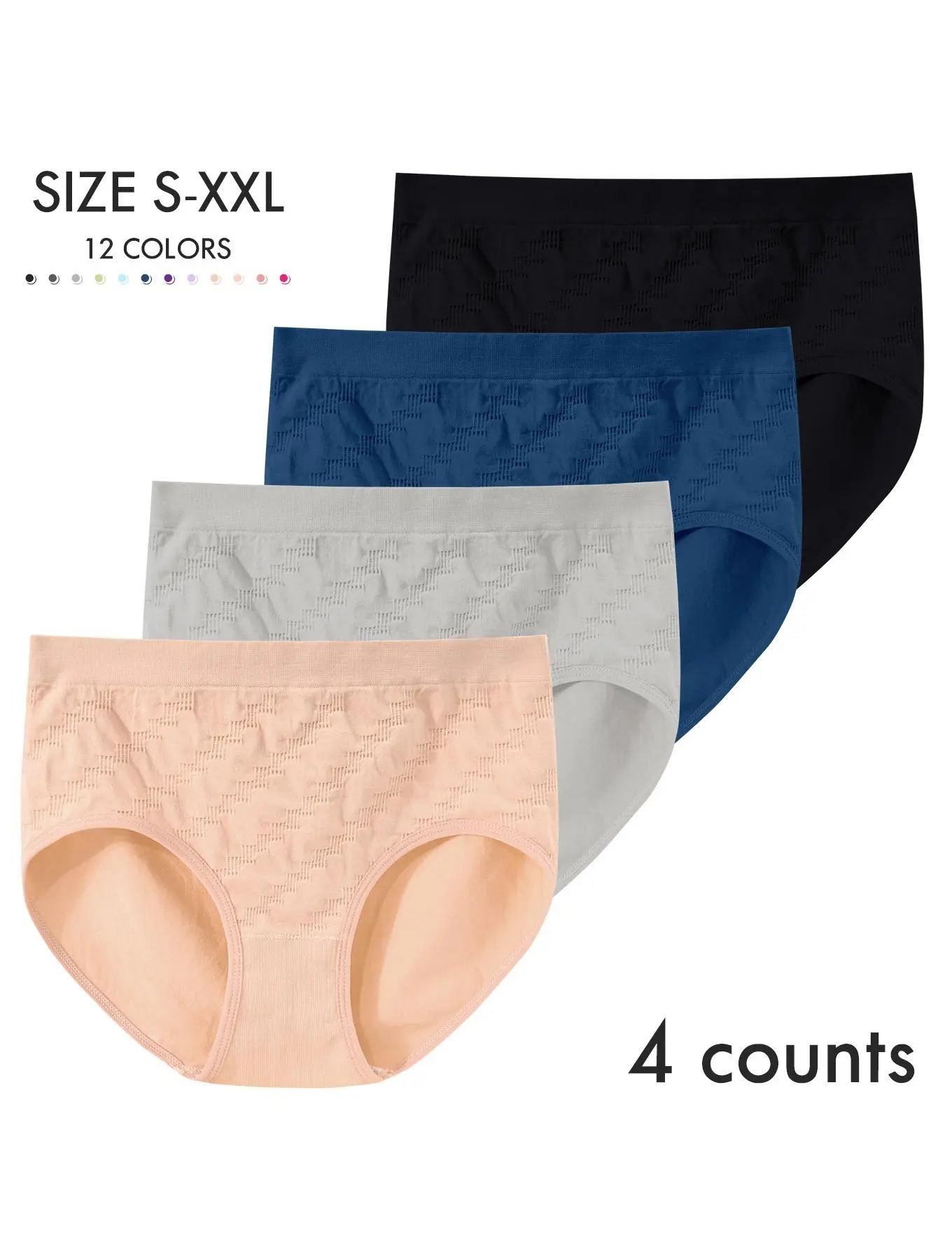 Women's Solid Color Panty, Breathable Comfortable Panty for Daily Wear