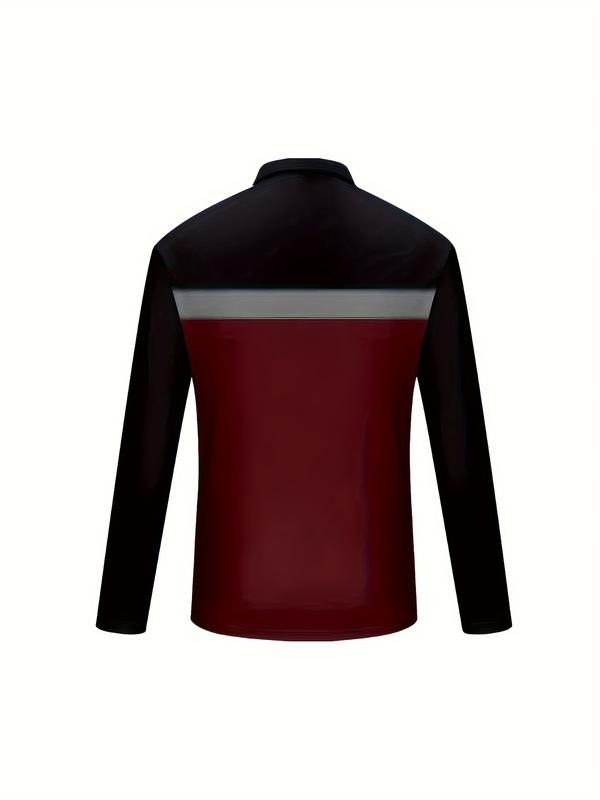 Men's fashionable stand up collar long sleeved zipper collar shirt