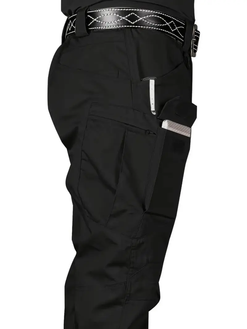 Men's Waterproof Cargo Pants – Multi-Pocket, Regular Fit Outdoor Trousers