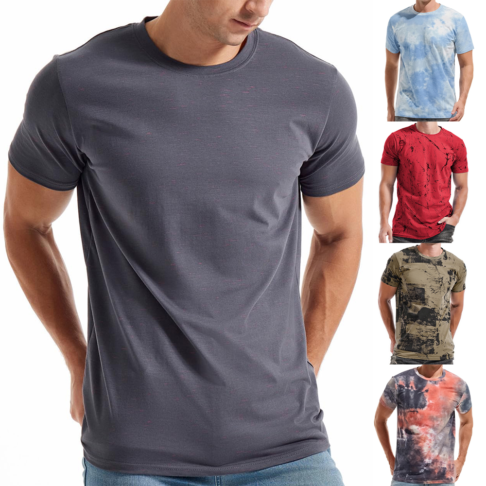 Men's Colorful Knitted Short Sleeve T-Shirt