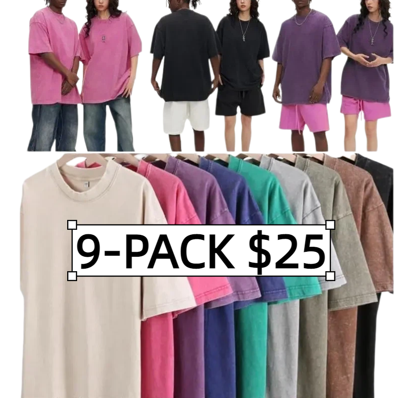 1/4 Pack Oversized Tshirts for Men Gym Vintage Heavyweight T Shirts Cotton Workout Acid Wash Baggy Tees